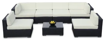 

Outdoor Sofa All Weather Wicker Sectional 7 Piece Resin Couch Sofa Set