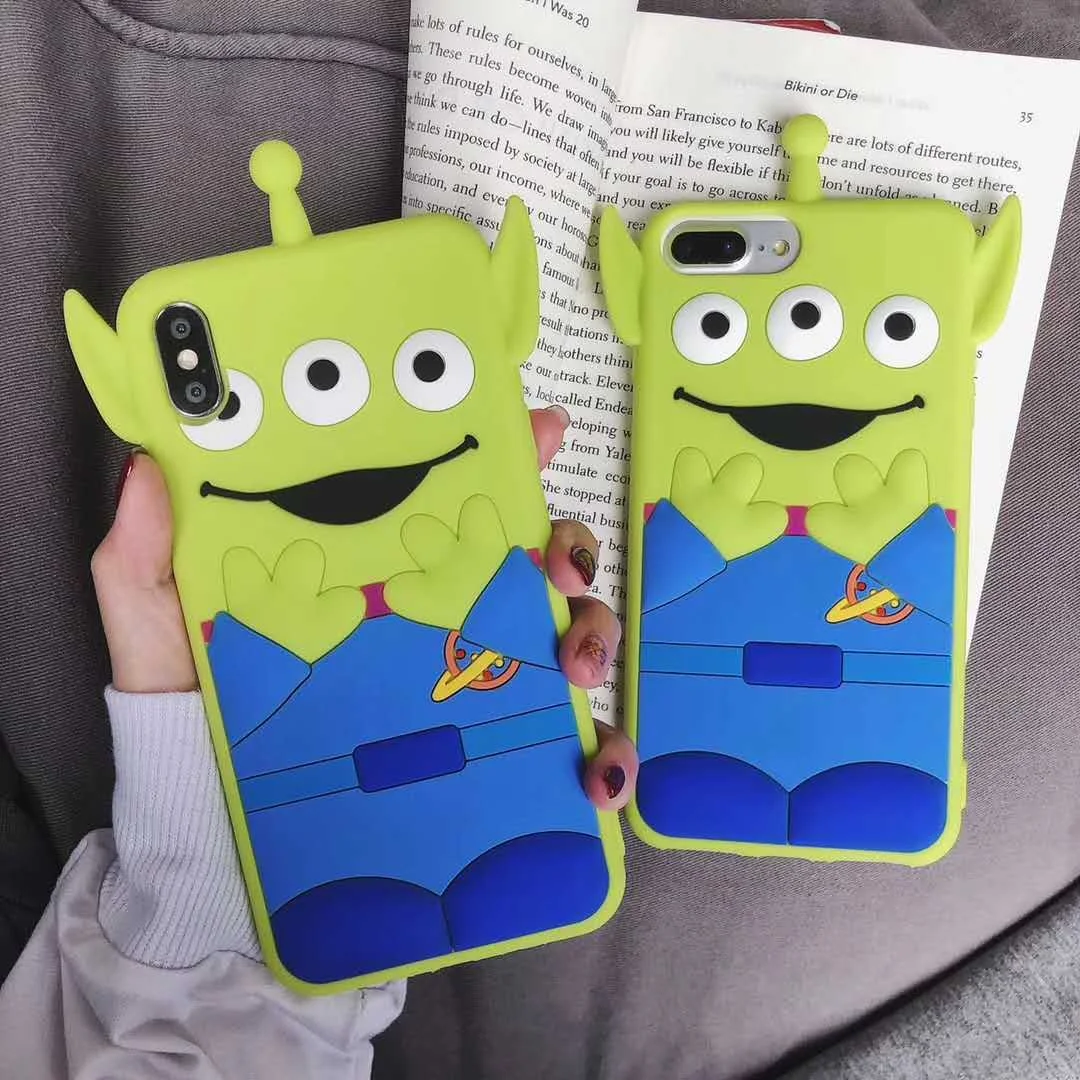 

cartoon cute three-eyed Monsters University case for iPhone X XS MAX XR 8 7 6 6s plus 3D stereo ear soft silicone cover coque