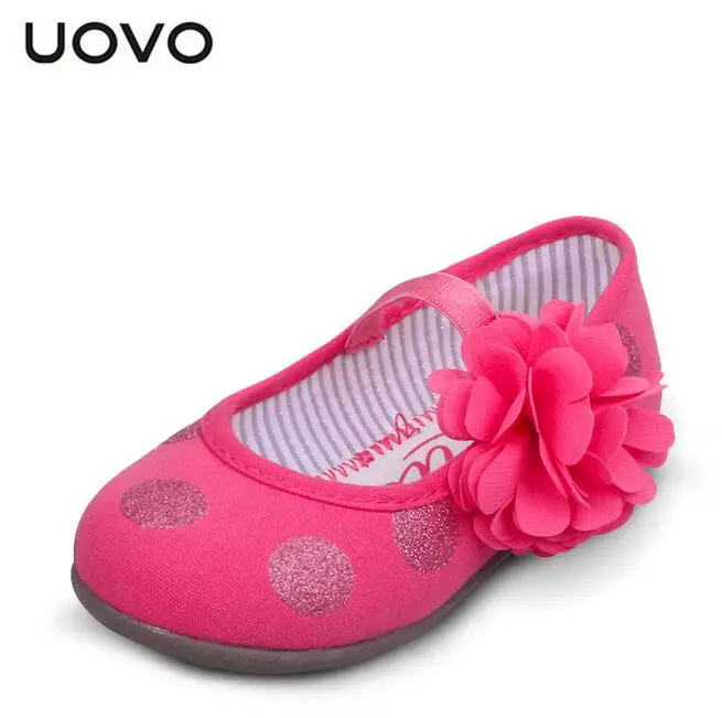 UOVO flower cute little girl shoes red rose dotted little girl shoes