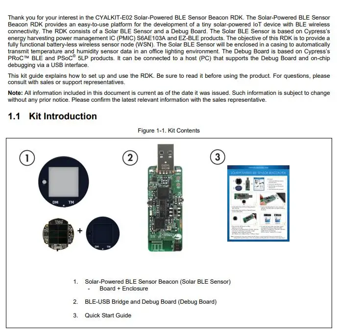 1 шт. x CYALKIT-E02 солнечной энергии BLE Маяк RDK инструмент разработки оценка CYBLE-022001-00, S6AE103A