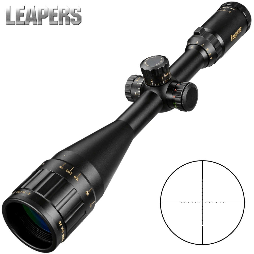 Comprar 4 16X50 Riflescope táctico Rifle alcance rojo verde azul punto vista Retical iluminado para caza alcance
