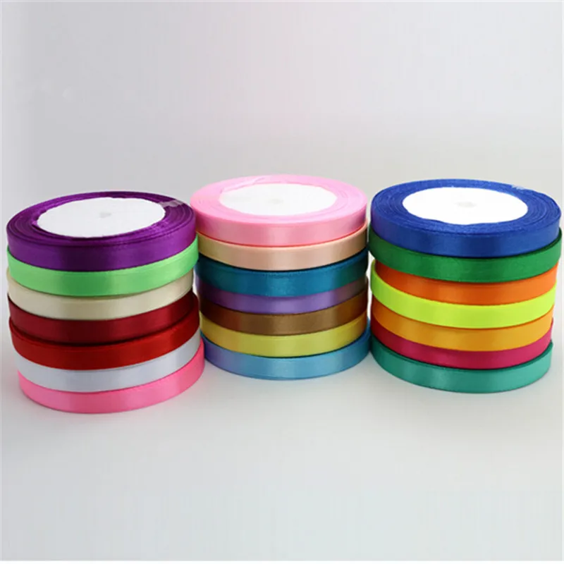 

10PCS 25 yards/lot Please choose color(1 lot=1 roll) Wedding ribbon 3/8"(10mm) single-sided ribbon Gift Packaging accessories