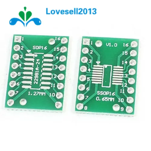 10PCS SSOP16 SOP16 TSSOP16 To DIP16 0.65/1.27mm IC Adapter PCB Board 