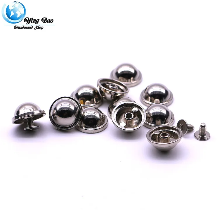 20sets/pack 15mm (Diameter), 7mm (Height)  Silver Colors  mushroom nail punch leather of rivets B-18