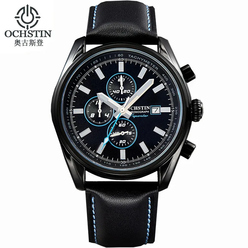 2016 Sale Real Ochstin Watches Men Luxury Brand Chronograph Quartz Watch Waterproof Analog Military Relogio Clock