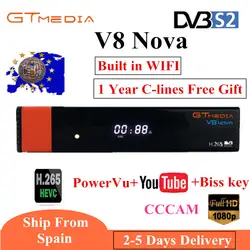 GTmedia V8 Nova построен WI-FI DVB-S2 Freesat V8 Супер Спутниковый ТВ приемник H.265 V8 супер рецепторов с Европой 7 линий для 1 год