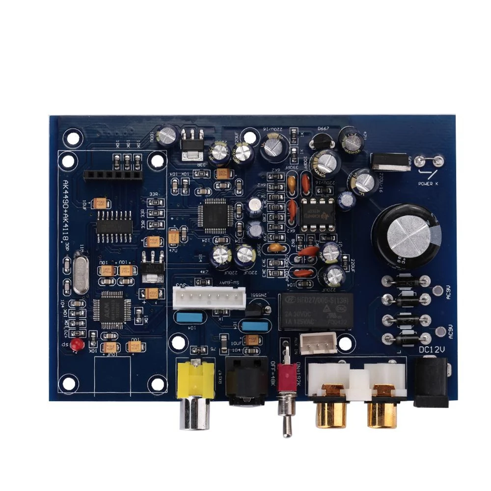 AK4490+ AK4118 Quad вход 15 Вт ЦАП Декодер плата AC 9 В/DC 12 В модуль волокна данных демодуляции синий