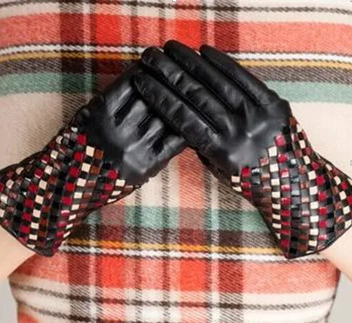 2017 ткань Перчатки натуральная кожа ягненка Перчатки женщин за рулем