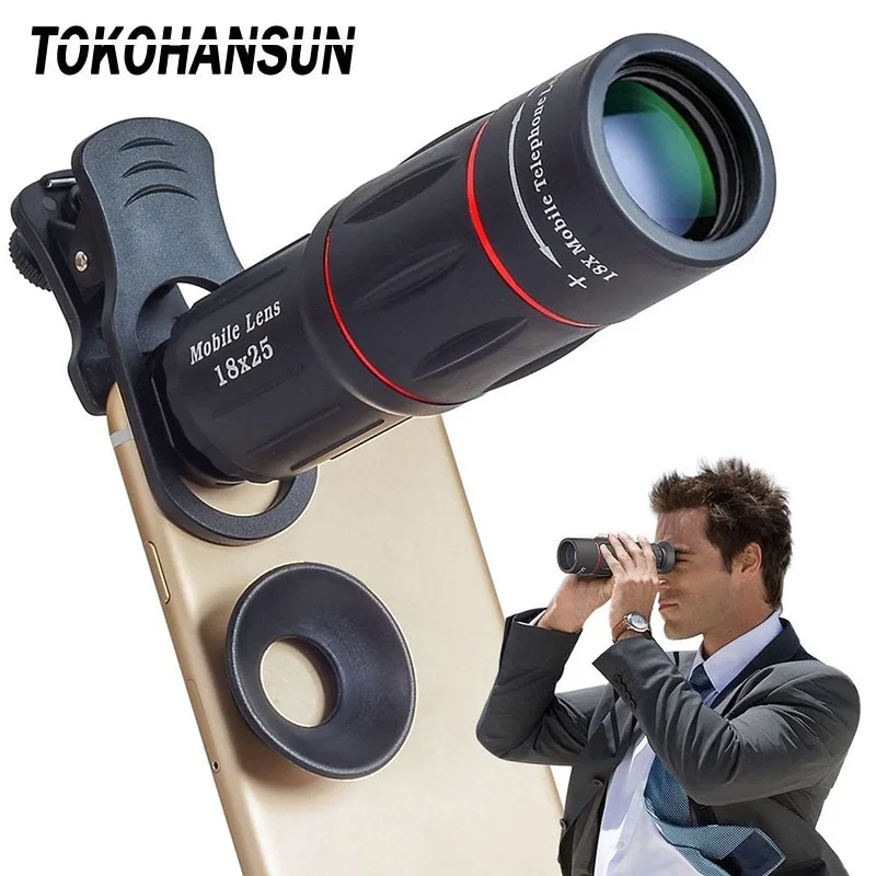 

TOKOHANSUN Cell Phone Camera Lens HD Universal 18X 12X Telescope Zoom Telescope Mobile Phone Lens for IPhone X Lg Smartphones