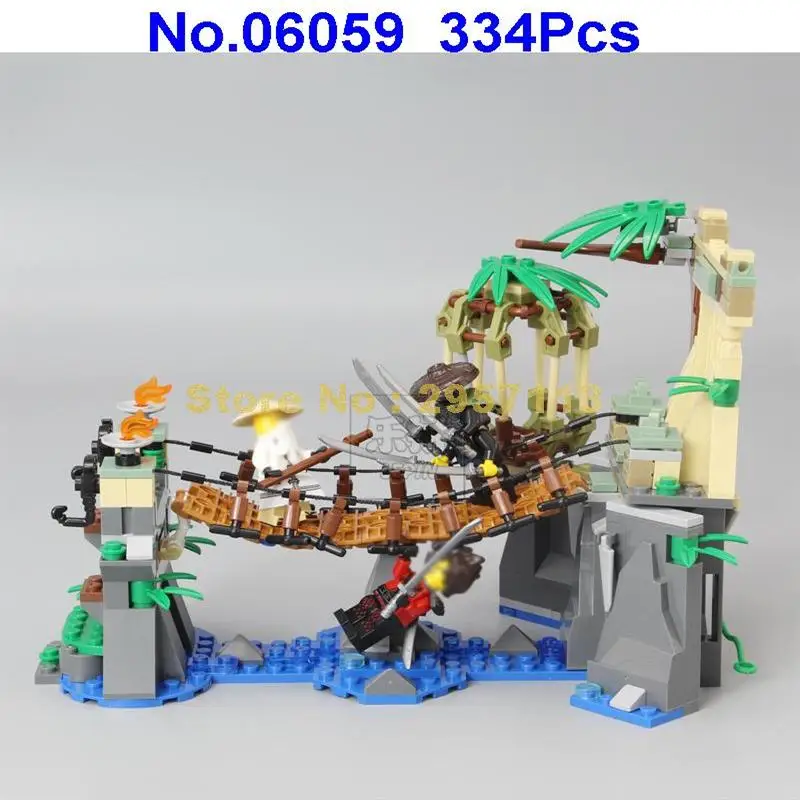 06059 334pcs Ninja Movie Series Master Falls Lepin Building Block Compatible 70608 Brick Toy
