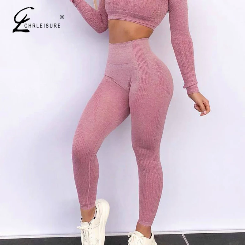 

CHRLEISURE Fashion Seamless Fitness Leggings Feminina Jeggings Sportswear Women High Waist Workout Leggings Women