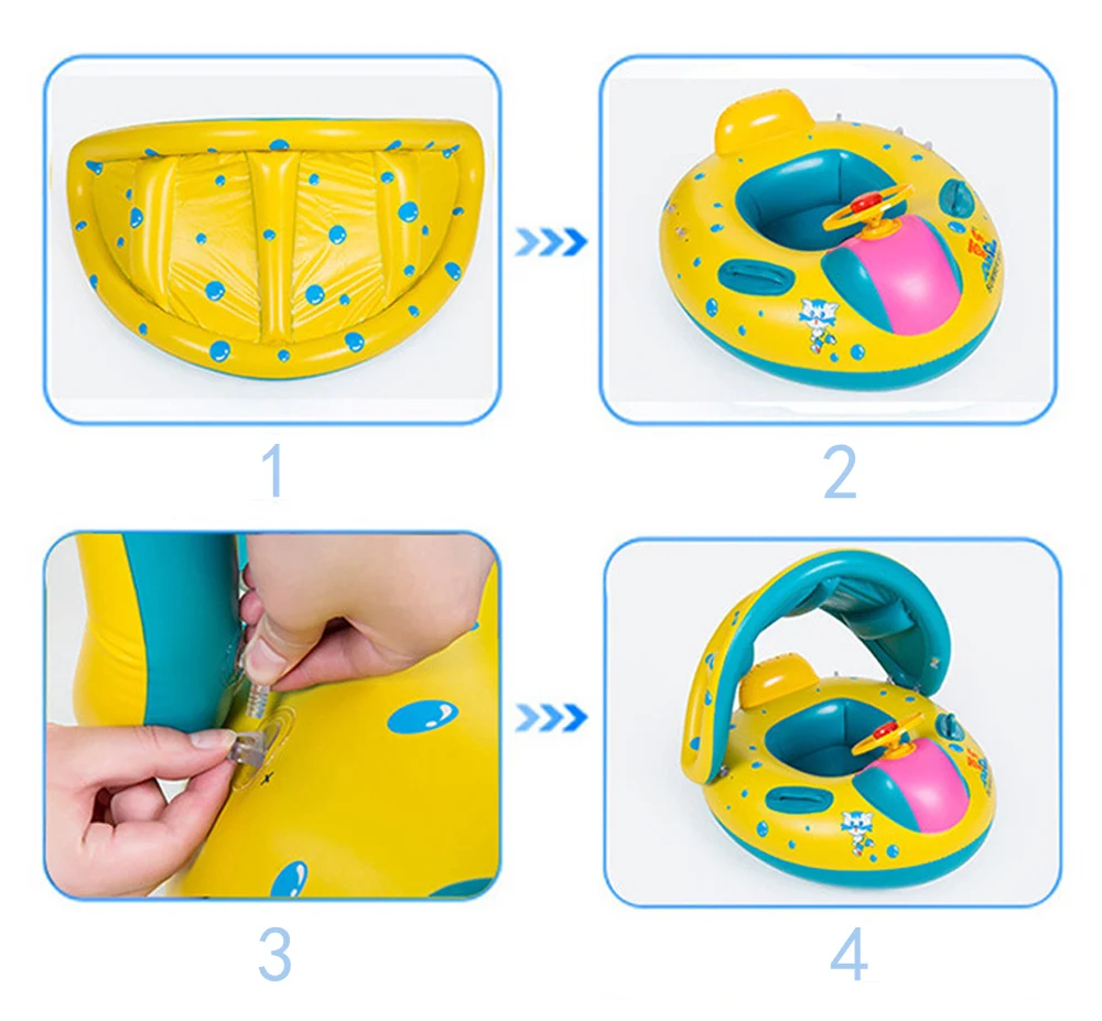Детские Кольца для плавания безопасный надувной младенческой яхты плавание бассейн игрушка для ребенка регулируемый Зонт ребенок сиденье