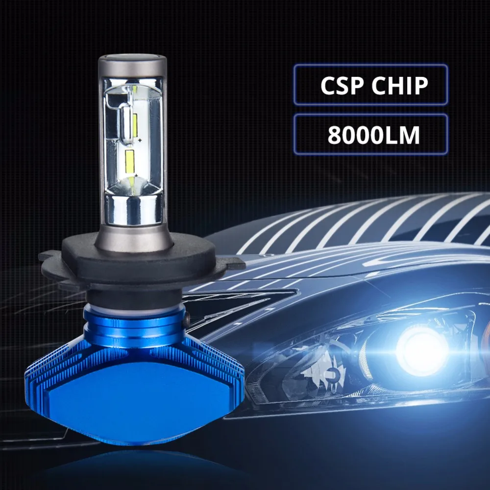YzzYzz H7 светодиодный безвентиляторный H4 Автомобильная фара H1 H11 противотуманная Hb4