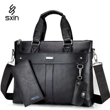 Business Vintage Men Leather Briefcase for Men Laptop Briefcase Leather Messenger Bag Travel Bag Maletin Portatil ZR1258