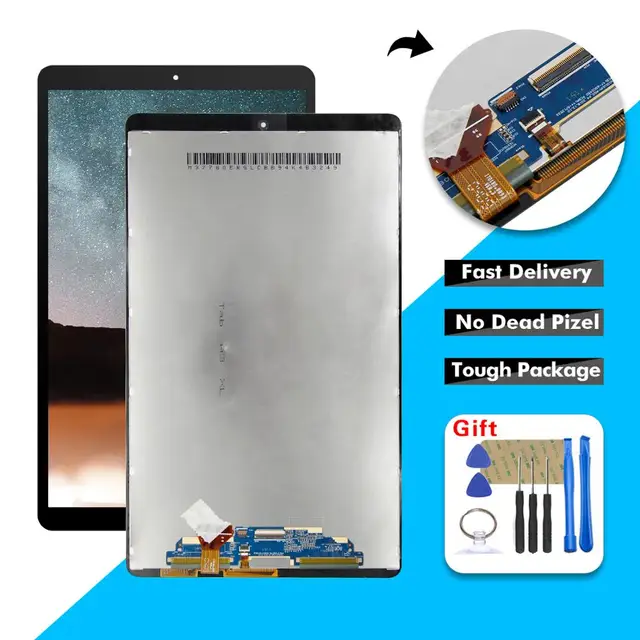 VEKIR SM-T510 NO LCD Touch Digitizer Screen Glass Repair replacement for Samsung Galaxy Tab A 10.1 2019 Black
