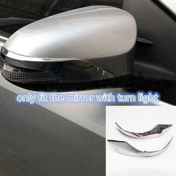 

For Toyota C-HR CHR 2016 2017 2018 2019 ABS Chrome Car Rearview Mirror Strip Cover Trim 2 Pieces (Only fit a mirror with light)