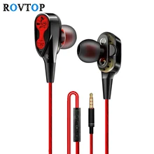 Rovtop Wired fone de ouvido De Alta baixo dual drive estéreo fones de ouvido Do Computador Fones de ouvido Com Microfone Para telefone Celular Z2(China)