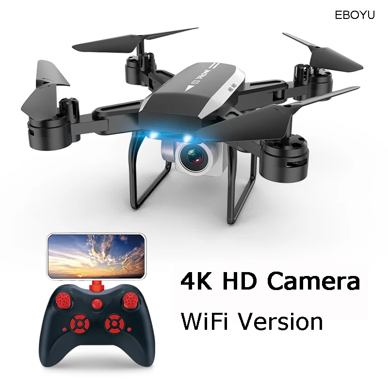 XKY KY606D 2,4 ГГц RC складной Дрон для селфи Квадрокоптер WiFi fpv 4K HD камера удержание высоты и Безголовый режим RC Квадрокоптер Дрон-20 мин Fly - Цвет: Black 4K WiFi Cam