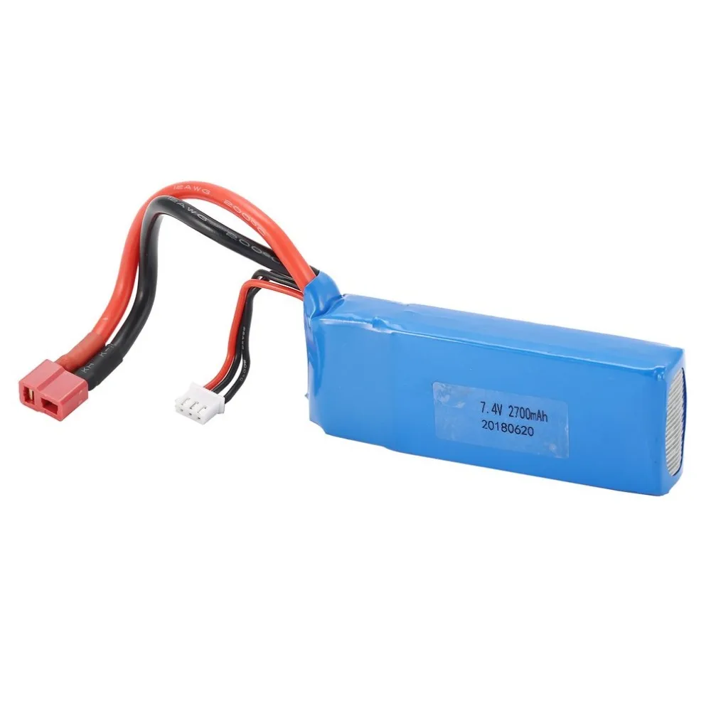 2pcs 7,4 V 2700 mAh 20C 2 S Lipo батарея с Т-штекером для Wltoys 10428-A 10428-B 10428-B2 10428 1/10 RC Гусеничный автомобиль Feilun FT012