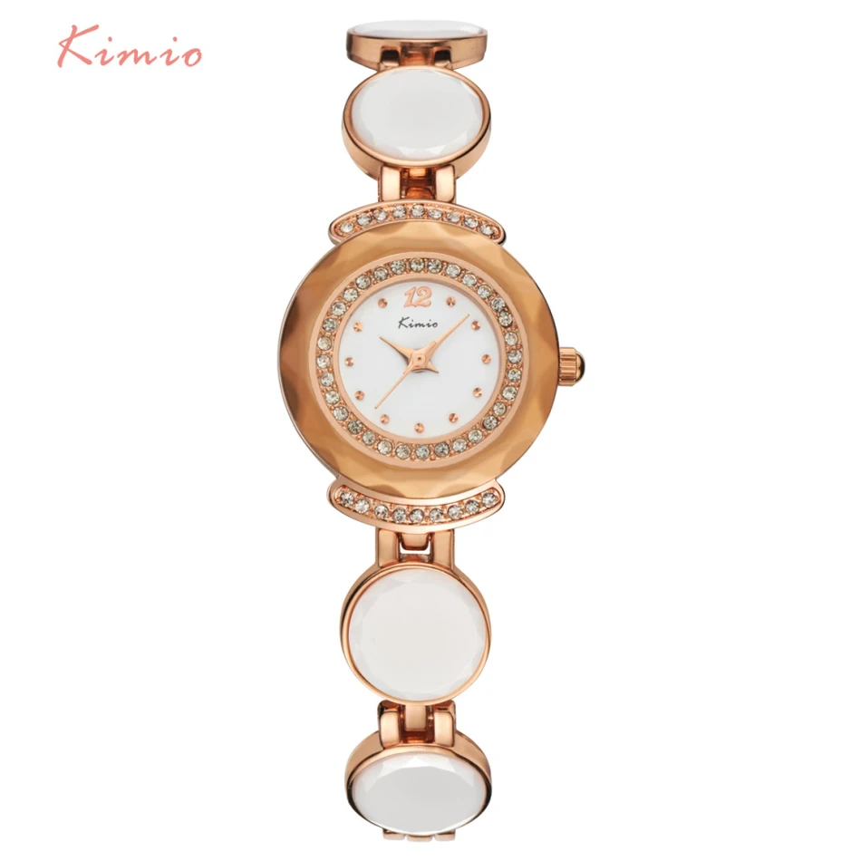 

KIMIO Retro Rhinestone Really Ceramic Bracelet Strap Watch Woman Famous Brand Watches Women Dress Wristwatch Whatch Women Clock