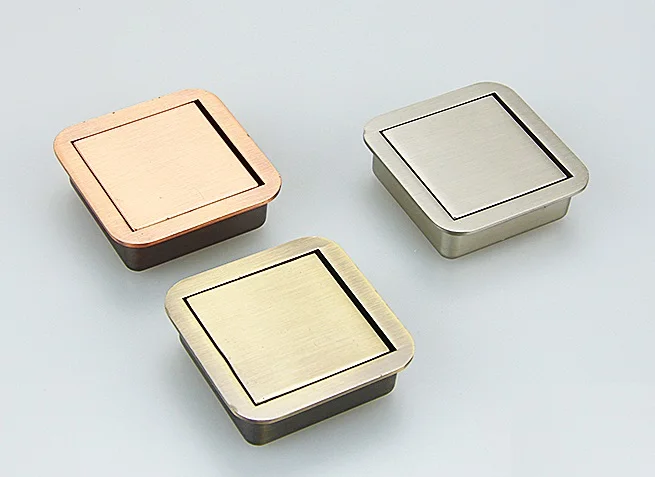 

2Pcs/Lot Square Zinc Flush Recessed Flap Knob Furniture Cupboard Cabinet Drawer handle