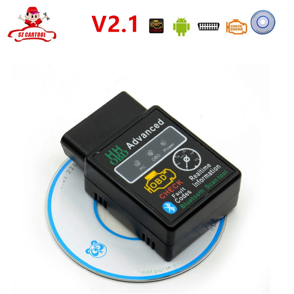 

2017 HHOBD Advanced ELM327 Bluetooth OBD2 V2.1 Check Fault Code Erase Trouble Code Scanner for Car Diagnostic