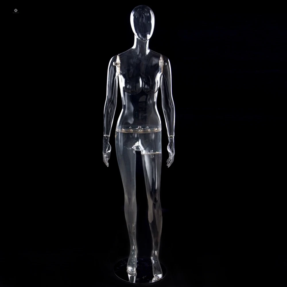 Clear Symmetry Full Body Ghost Female Mannequin Dummy Model Dress Form Displayin Mannequins