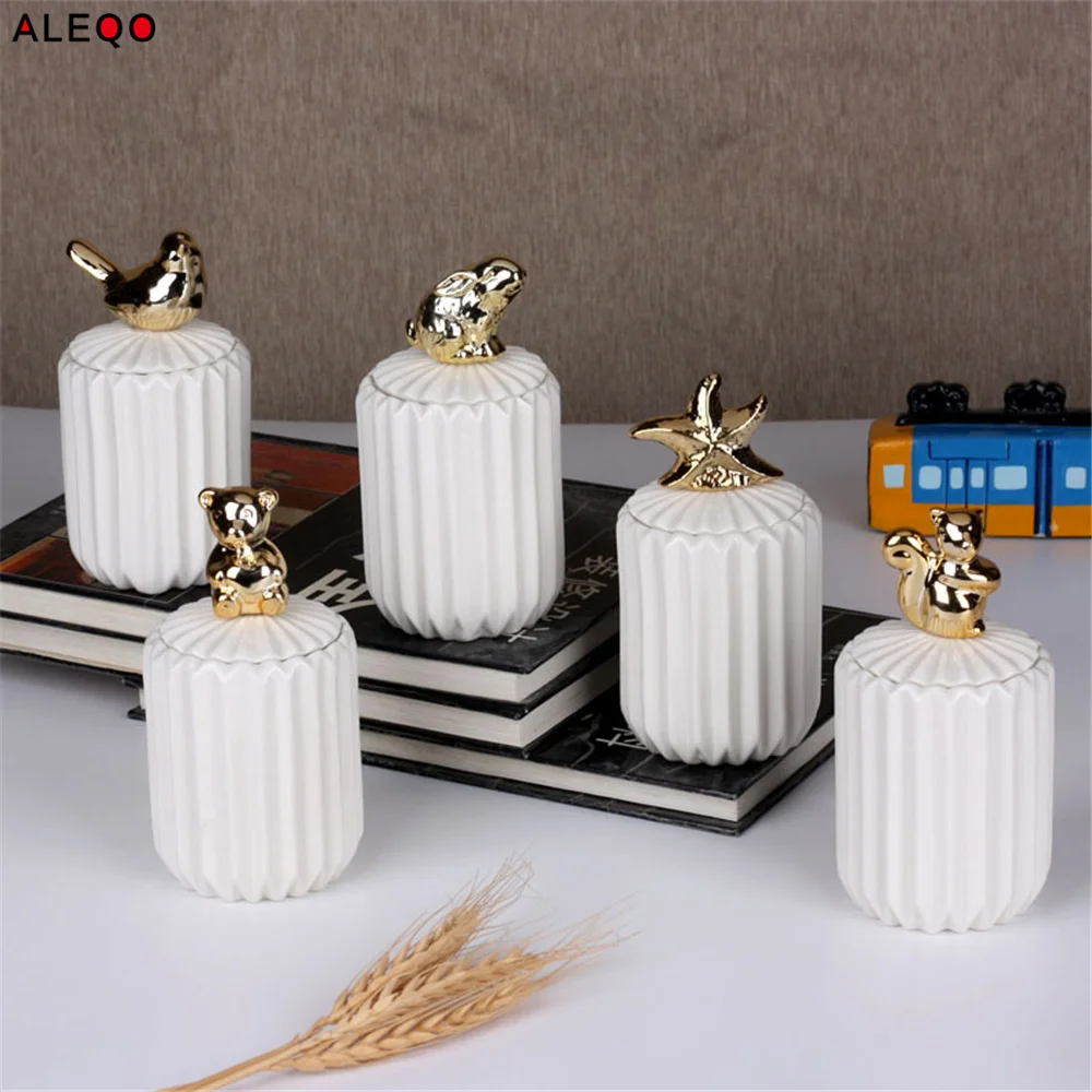 НОВАЯ шикарная керамическая емкость для хранения с золотой крышкой превосходный