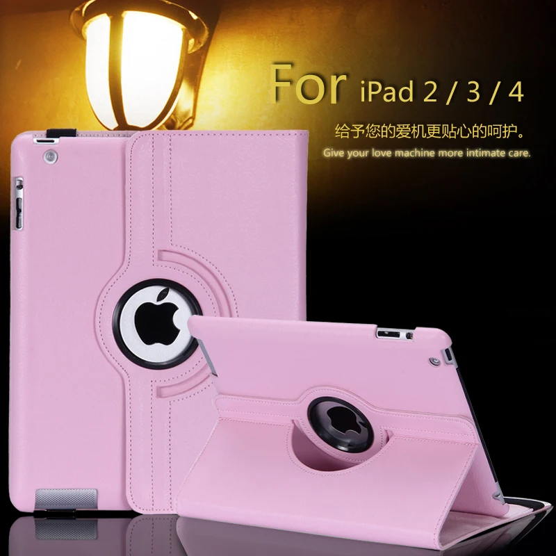 

For iPad2/3/4 Pu Leather 360 Rotating Case Smart Stand For iPad 2 3 4 Tablet Case