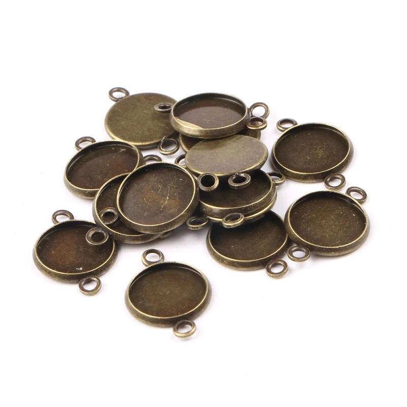 Reidgaller 10pcs Antique Bronze Hair Pin Base Settings - 20mm Round Cabochon Bezels For DIY Hairpin Making