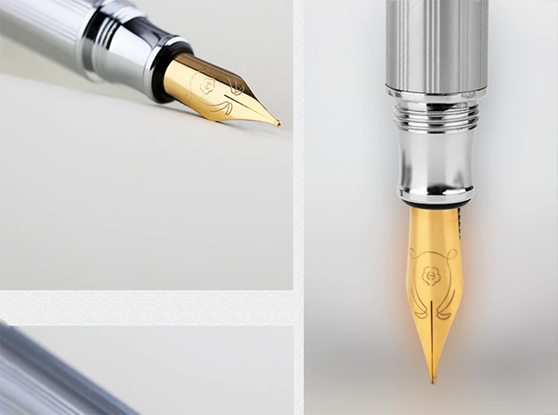 Moonman креативная трехсекционная мини перьевая ручка из нержавеющей стали металлическая Серебристая короткая чернильная ручка Иридиевый тонкий наконечник 0,5 мм модная ручка