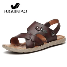 Летние модные повседневные мужские пляжные сандалии из натуральной кожи; мужские сандалии в стиле ретро; Sapato Masculino; топ для отдыха; zapatos hombre Sandalias