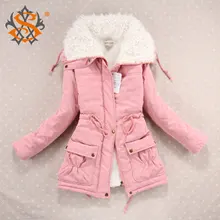 New 2016 Winter Coat Women Slim Plus Size Outwear Medium Long Wadded font b Jacket b