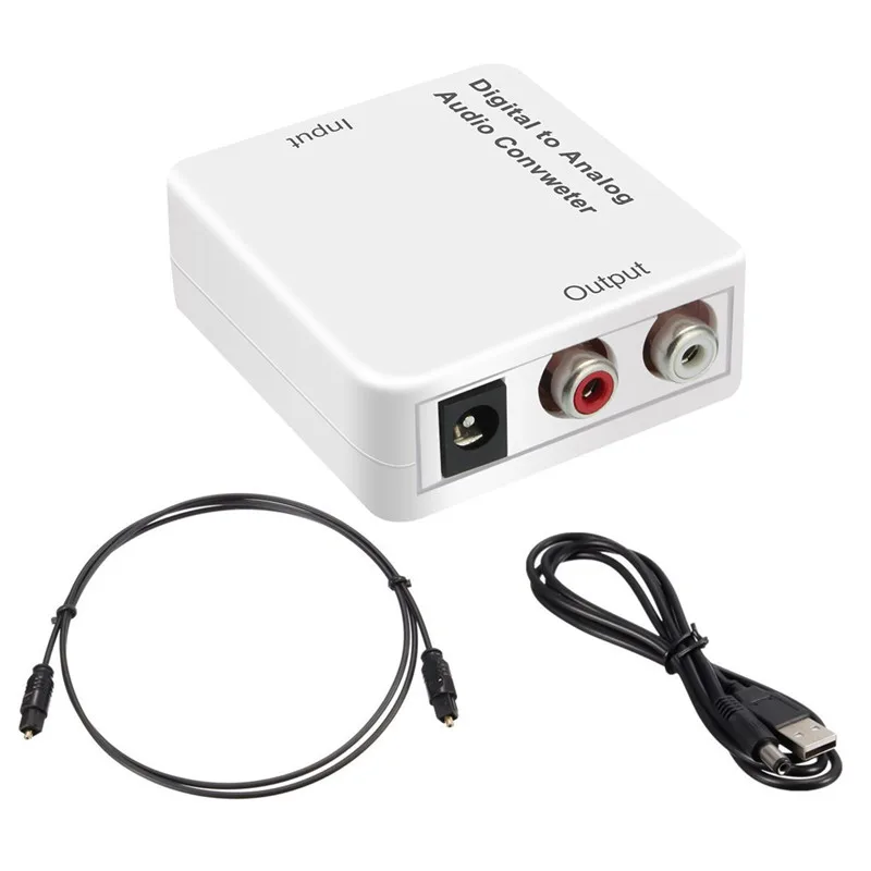 

TV Optical Digital SPDIF/Coaxial to RCA L/R Headphone Analog Audio Converter Out