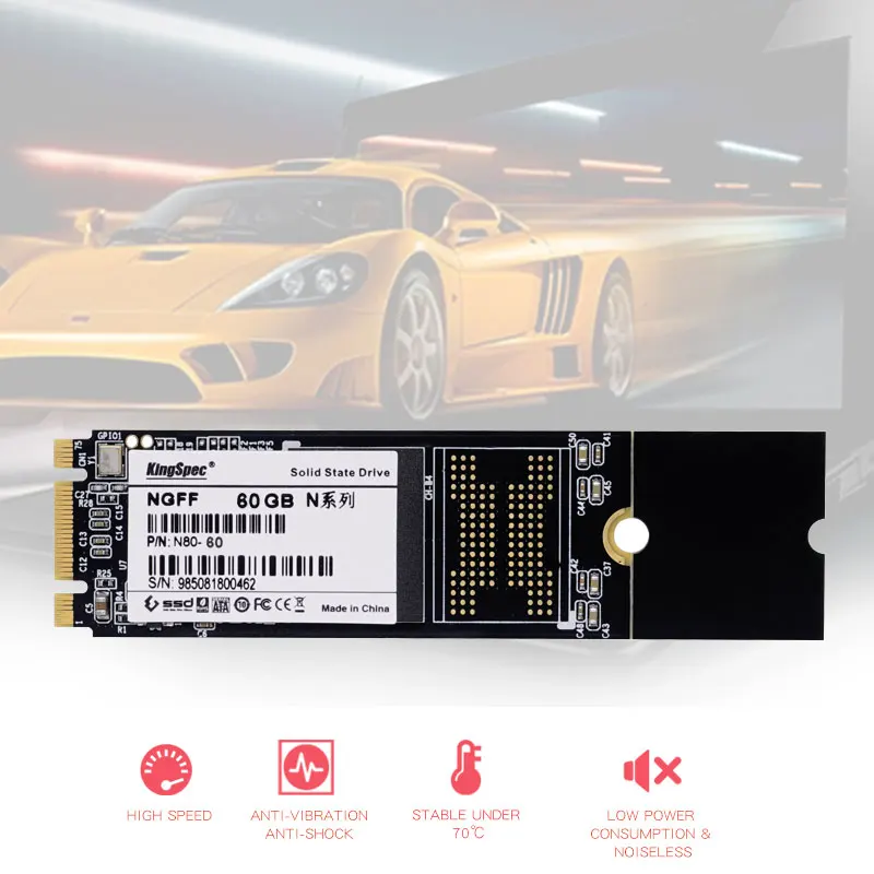 2280 Kingspec высококачественный NGFF M.2 SSD 64 ГБ 128 256 512 Внутренний твердотельный жесткий