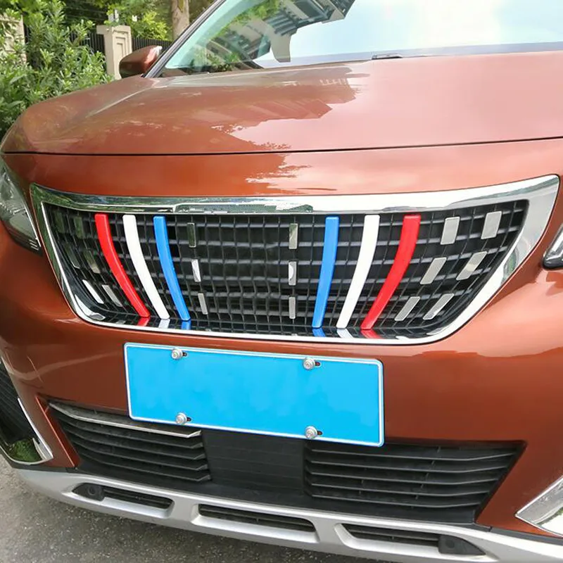 JXKaFa ABS Car Accessories For Peugeot 3008 GT 2016 2017 2018 Front Grill Grille Decoration Strips Styling Trim 6Pcs/set | Автомобили и
