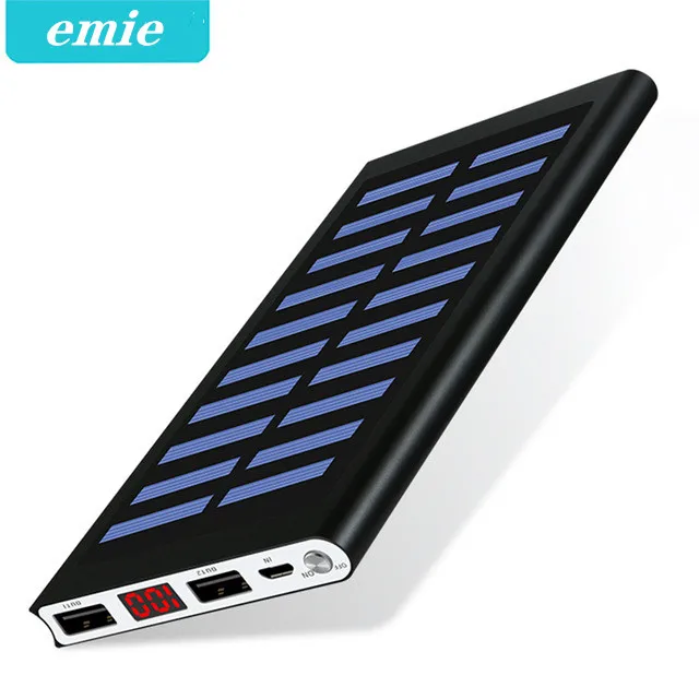 

Solar 30000mah Power Bank External Battery 2 USB LED Powerbank Portable Mobile phone Solar Charger for Xiaomi mi iphone XS 8plu