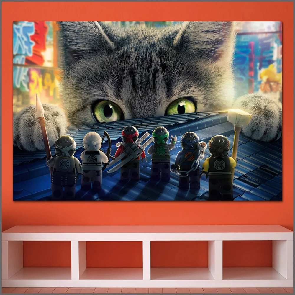 

Large size Printing Weird Cats Ninjago Ninja Glance Wall Art Picture Home Decor Living Room Modern Canvas Print No Frames WLONG
