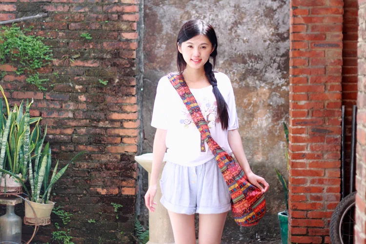  ethnic Sling Crossbody Shoulder Bag Purse Hippie Hobo Thai Cotton Gypsy Bohemian Large (7)