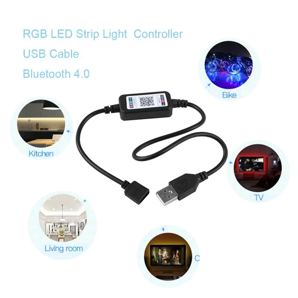 Bluetooth RGB музыкальный контроллер приложения DC 5V 12V 24V RGB светодиодный пульт дистанционного управления для светодиодных лент светильник 5050 4 Pin мини RGB контроллер