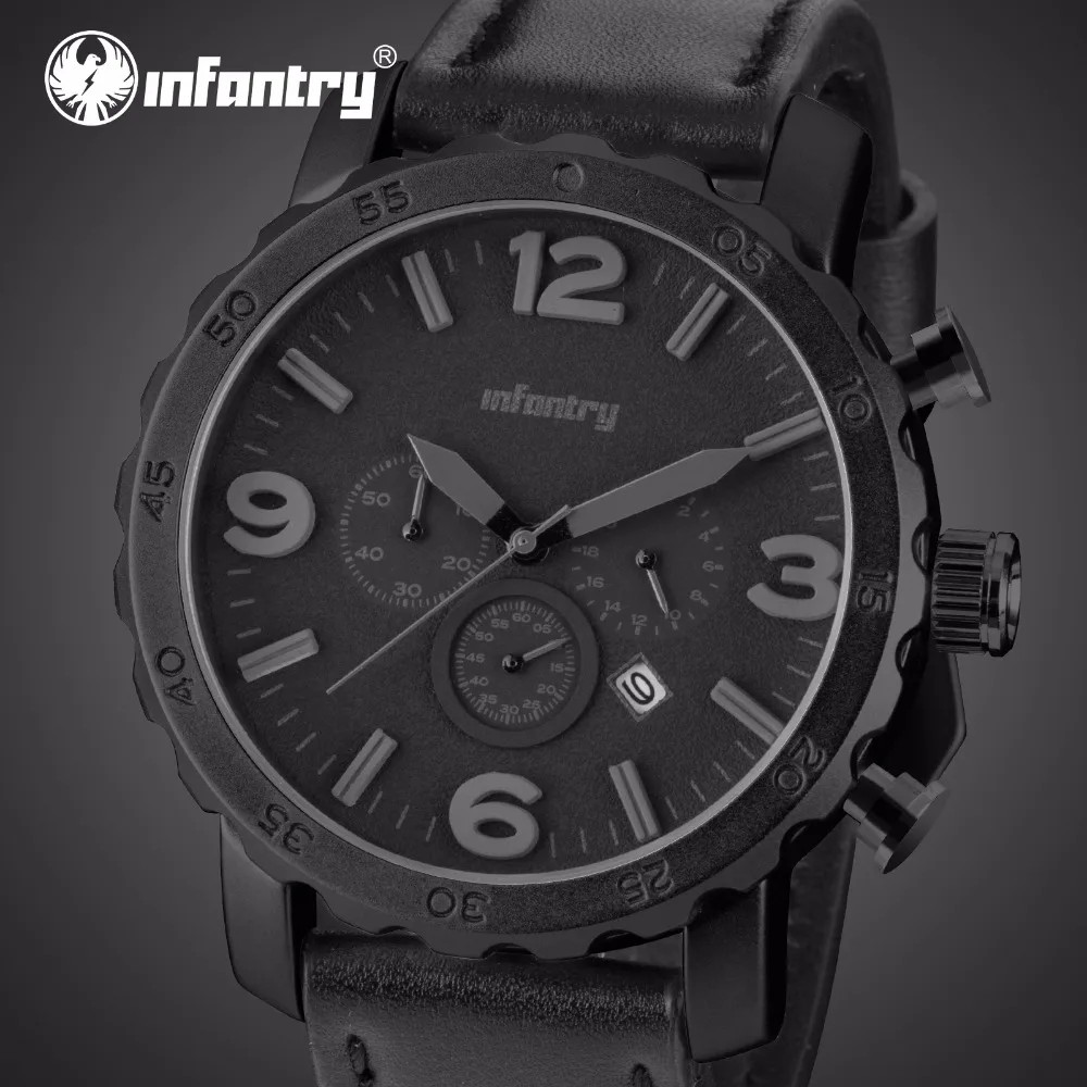 baratas INFANTARIA Mens Relógios Top Marca de Luxo Militar Assista Men Chronograph Daytona Táticos Aviador Relógios para Homens Relogio masculino