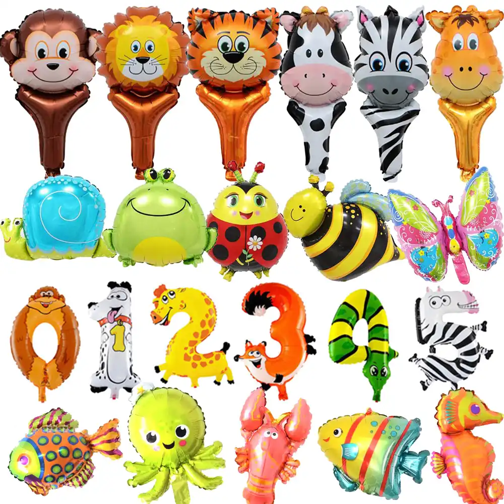 Воздушный шар в форме животного джунгли вечерние декора джунгли сафари вечерние животного на день рождения 0 1 2 3 4 5 6 7 8 9 воздушные шарики в ф...