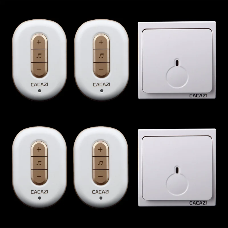 

Free shipping! 2 transmitter + 4 Receiver New Wireless Doorbell With Remote Control Musical 48Tunes Digtal doorchime D9918 -2+4
