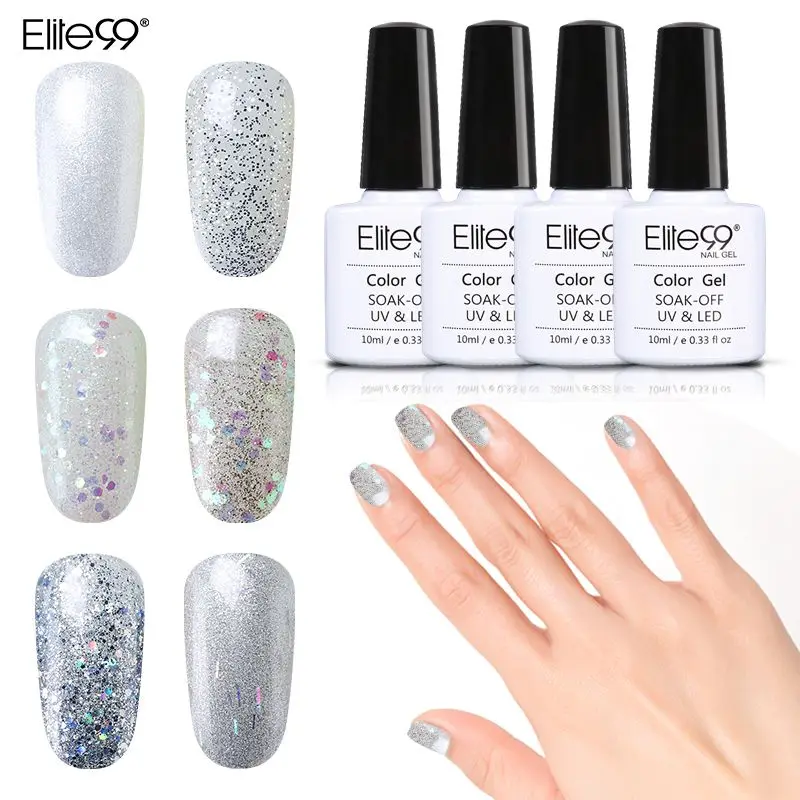 Elite99 12 Colors/set 10ml Pearl Glitter Nail Gel Polish Soak Off Nail ...