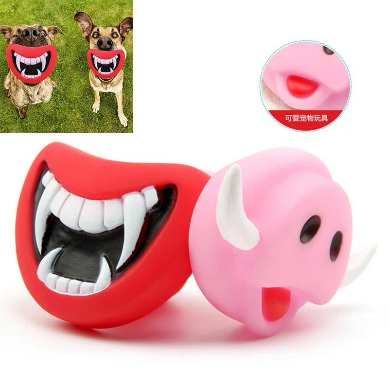 Горячий надёжный безопасный Забавный Писк игрушки собаки дьявол губы звук собака играть/жевательный щенок