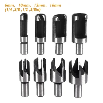

4pcs Wood Plug Cutter Cutting Tool Woodwork Plug Cutting Drill Bit Set Claw Cork Drill 5/8 1/2 3/8 1/4