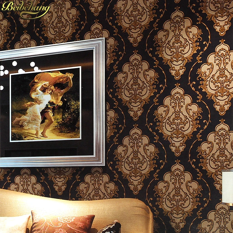 beibehang papel de parede European luxury purple 3D stereoscopic thick flocking wallpaper Damascus cozy bedroom living room beibehang papel de parede European luxury purple 3D stereoscopic thick flocking wallpaper Damascus cozy bedroom living room