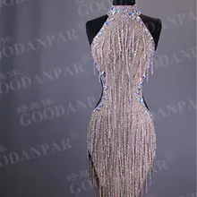 GOODANPAR, стиль, сексуальное платье из лайкры для латинских танцев, женское платье без рукавов, конкурс сальса, Румба, Самба, Хлопушка, платье с бюстгальтером