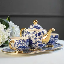 Известный синяя и белая фарфоровая чашка комплекты посуды