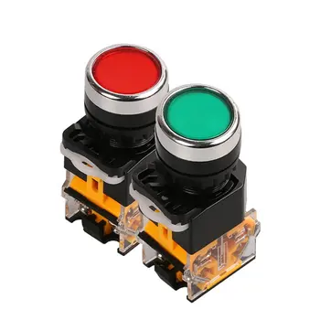 

LA38-11 push button switch Self-reset button switch hole diameter 22mm red and green/machine/electric control cabinet fittings